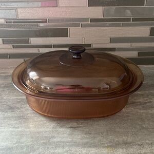 Vintage Amber  Vision Corning Ware Roaster